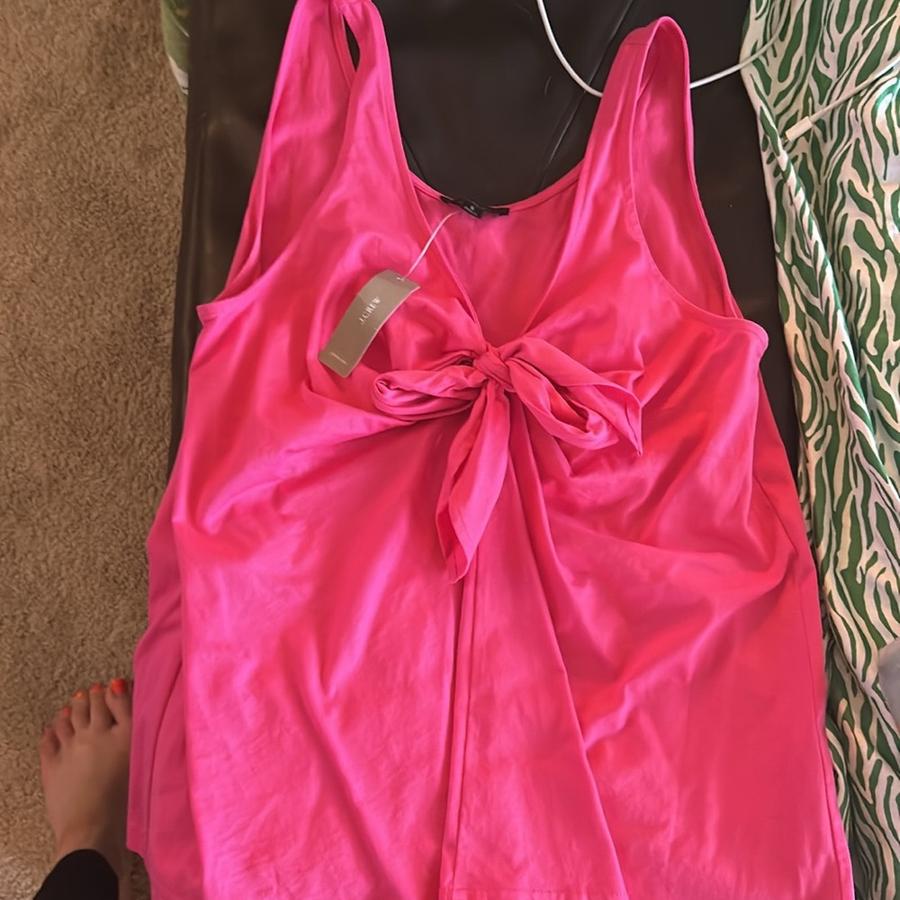 ‼️SALE‼️NWT J.Crew bright pink tap with 🎀